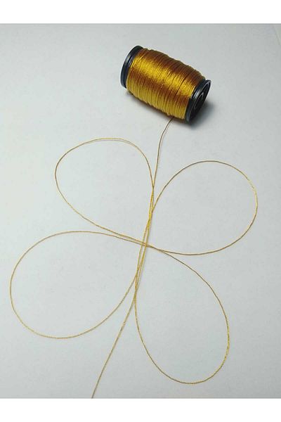 Eskişehir hobi sanat 40 μέτρα Σκούρο Χρυσό - Κίτρινο 0,4 mm Σχοινί Tasbih