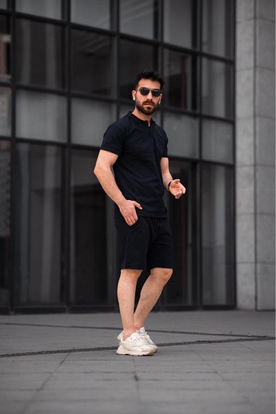 LUPERCUS MEN'S BLACK SET WITH SHORTS
