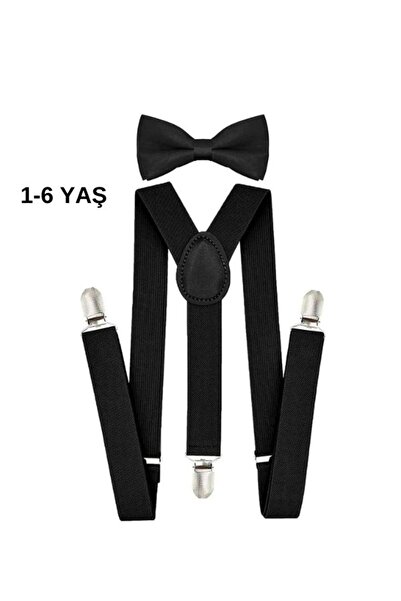 Ufak Adam Erkek Çocuk Kırmızı Papyon Askı Takımı