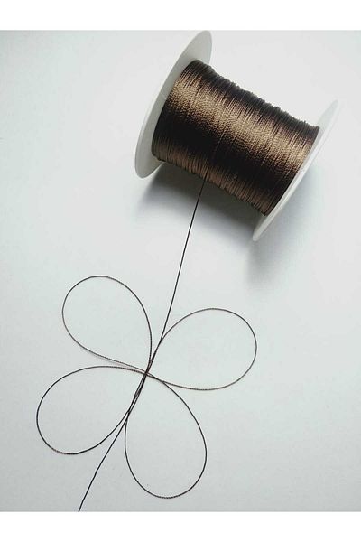 Eskişehir hobi sanat Καφέ κορδόνι χάντρας προσευχής 100 μέτρων - 0,5 mm