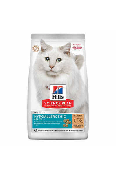 Hill's Hypo-Allergenic Yumurta ve Larva Proteinli Yetişkin Kedi Maması 7 Kg