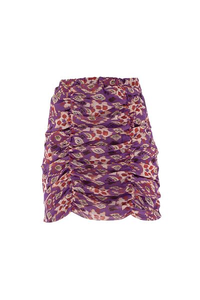 Quzu Gathered Mini Skirt Lilac
