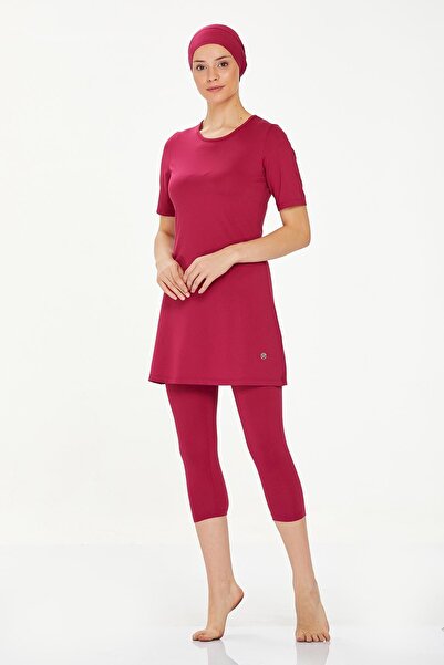 REMSA Ημίκλειστο μαγιό με κοντομάνικο καλσόν Walt 0572 Plum