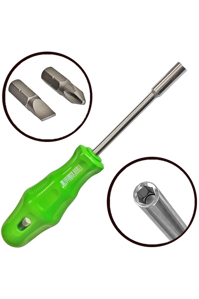 ALETÇANTAM Manyetik Bits Tutucu Tornavida Seti Yıldız Ve Düz Uç 2 Uçlu Mıknatıslı Tornavida