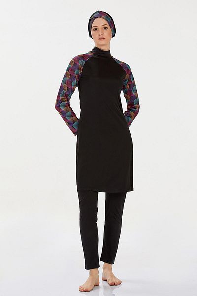 REMSA Lycra Full Covered Hijab Μαγιό Rozamay Mıla 9232 Μαύρο