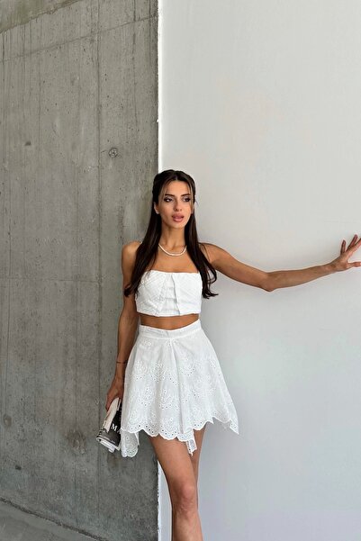 Eka Fustă albă dantelă Femeie 1007 - 424406