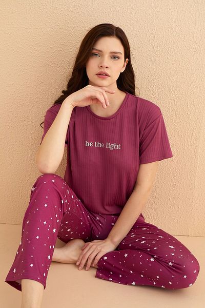 MEBA Set de pijamale cu mânecă scurtă cu mânecă scurtă din Lycra pentru femei /9