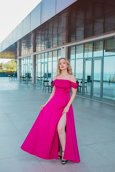 SpringStore Fujya Slit Satin Evening Dress