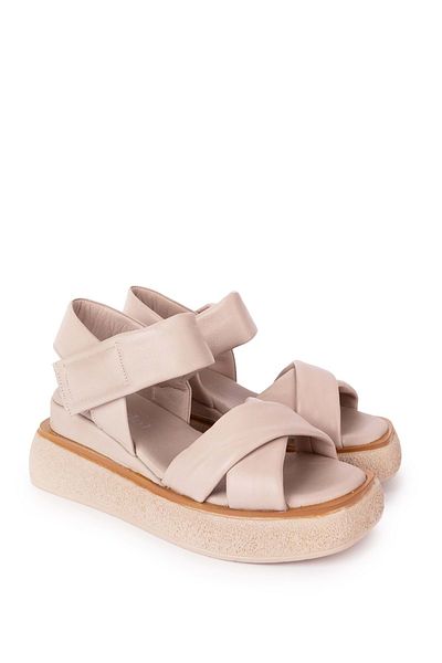 Gondol Sandale cu velcro din piele naturală pentru femei elnr.481