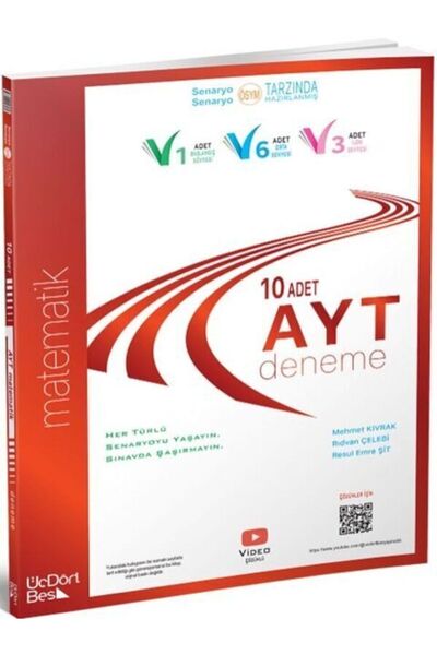 Üç Dört Beş Yayıncılık ÜçDörtBeş Yayınları  2024 Model AYT Matematik 10 lu De...