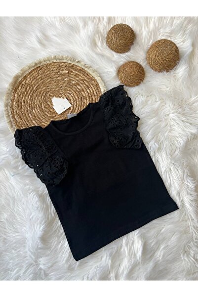 SARE TEKSTİL Girl's Laced Short Sleeve Badi