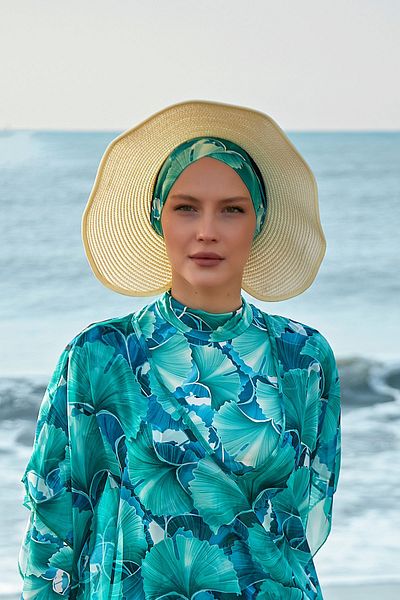 Remsa Mayo Remsa Bow Foldable Visor Straw Hat Sunscreen Visor RŞ-78 Ecru