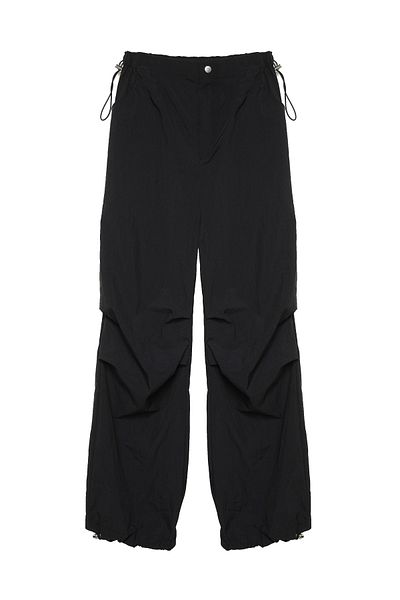 Quzu Parachute Jogger Pants Black