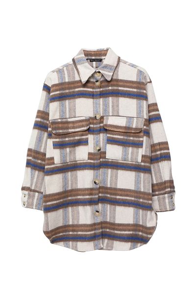 Quzu Oversize Jacket with Big Pockets Beige