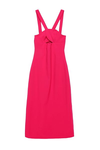 Quzu Rochie Midi Spate Incrucisat Fuchsia
