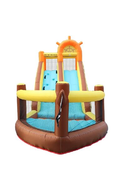 OSERSHOP Gemi Temalı Kaydıraklı Şişme Oyun Parkı Şişme Çocuk Oyun Parkı Şişme Su Kaydırağı Aqua Oyun Parkı