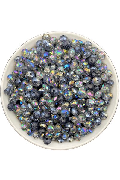 Hedef Bijuteri Füme / Koyu Gri  Renk 8mm Basık Janjanlı Akrilik Boncuk,Takı ,...