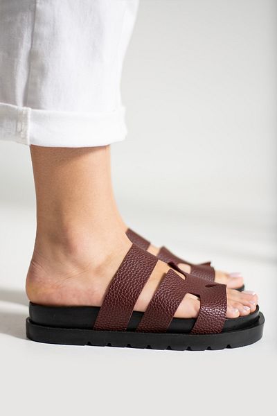 diya shoes Papuci casual din piele pentru femei Papuci cu o singură curea