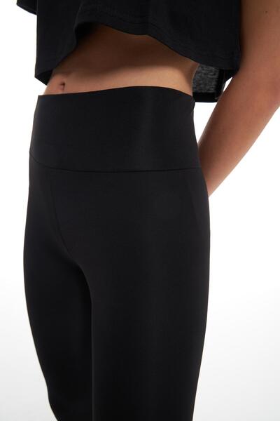 Quzu Toparlayıcı Parlak Tayt Siyah