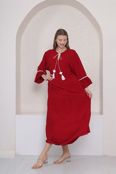mervemoda Women's Plus Size Woven Dress