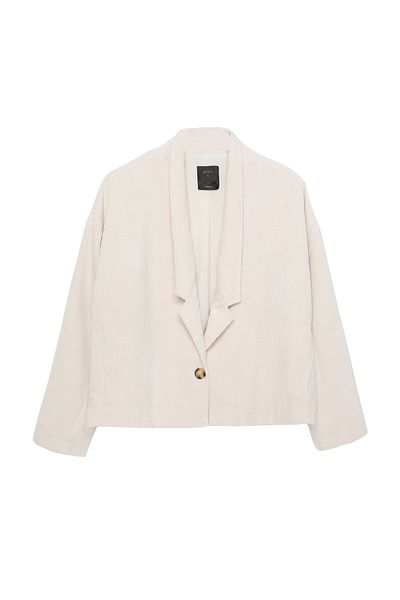 Quzu Κοτλέ Oversize Jacket Stone