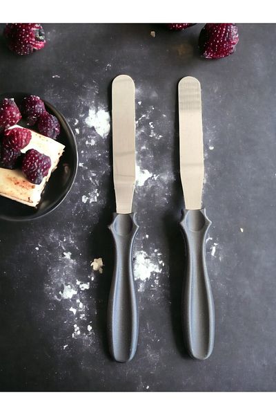 Multiamo Oblique Pastry Plastering Spatula Flat Pastry Plastering Spatula Set of 2 Steel Spatula