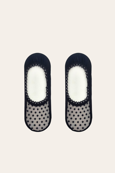 Ollero 2 чифта дамски чорапи с шарка от тюл, черни