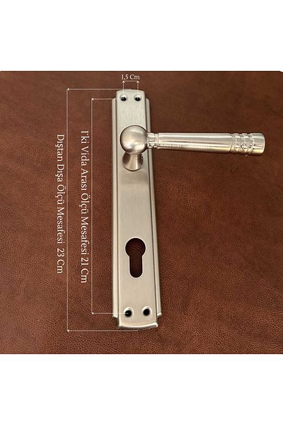 KOLDOOR Ottoman Satin Mirrored Topkap - Yale Steel Door Handle, Right Push Single Side