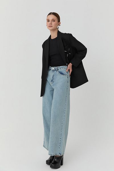 Quzu Wide Leg Jeans Light Blue