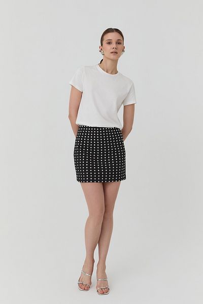 Quzu Trok Detailed Mini Skirt Black