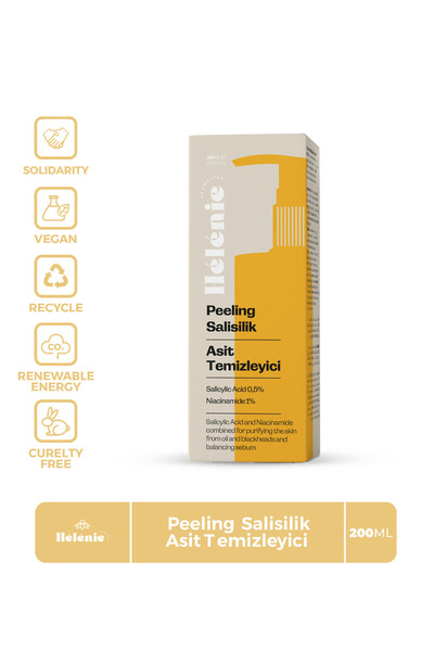 HELENİE جل منظف مضاد للرؤوس السوداء للبشرة الدهنية والمختلطة 200 مل