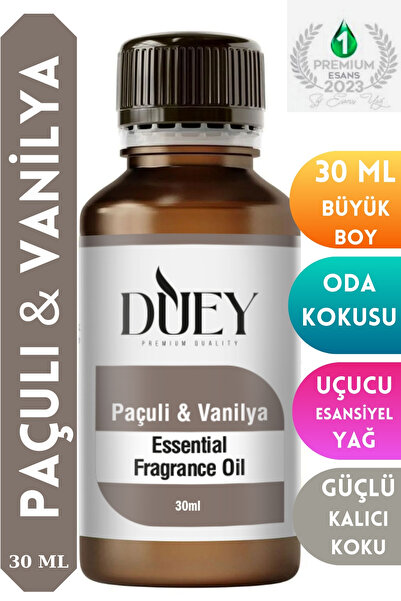 DUEY Paçuli&Vanilya Uçucu Yağ 30ML Buhurdanlık Yağı Difüzör Esansı Oda Kokusu...