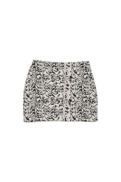 Quzu Patterned Mini Skirt Black