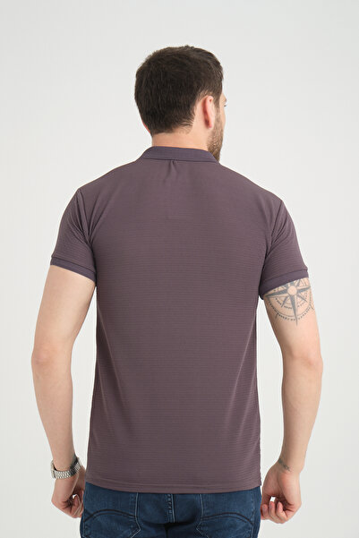 Varetta Ανδρικό καλοκαιρινό βαμβακερό κοντομάνικο μπλουζάκι Ashy Purple Polo Collar