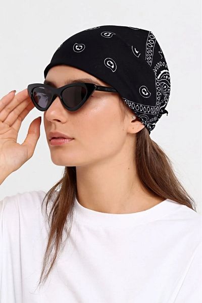 Herşey Nota وشاح بنمط عرقي 100% قطن أسود للجنسين