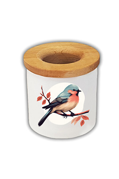 lili hediyelik Cutie de creion cu suport pentru stilou cu imprimeu cu pasăre