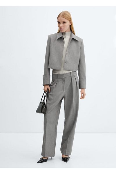 MANGO Woman Pants of pleated fabric
