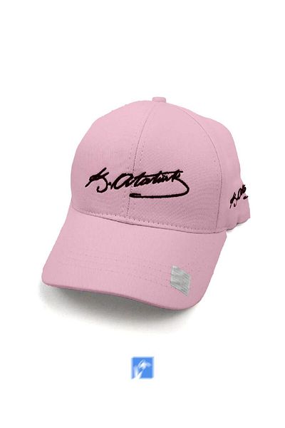 Kardelen Butik Denizli Eck Textile Unisex Pink Ataturk Embroidered Hat