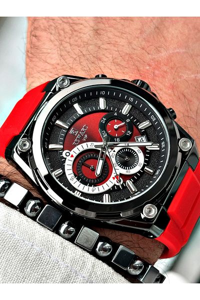 Reward Black Silicone Men's Wristwatch - Stylish Sports String, Bracelet Gift