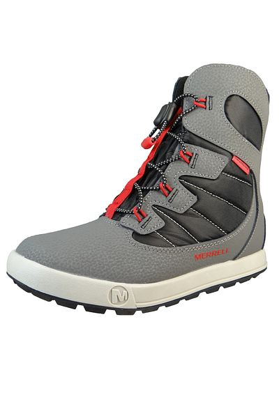 Merrell Kinder Stiefel Wanderschuhe Winterschuhe Snow Bank 4.0 WTRPF MK267145 Grau Grey/Black/Red Leder u