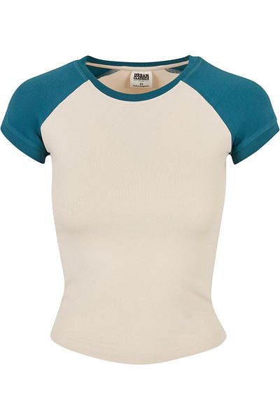 Urban Classics Kurzes Retro-Baseball-T-Shirt aus Bio-Stretch für Damen