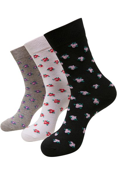 Urban Classics Accessoires Blumensocken aus recyceltem Garn, 3er-Pack