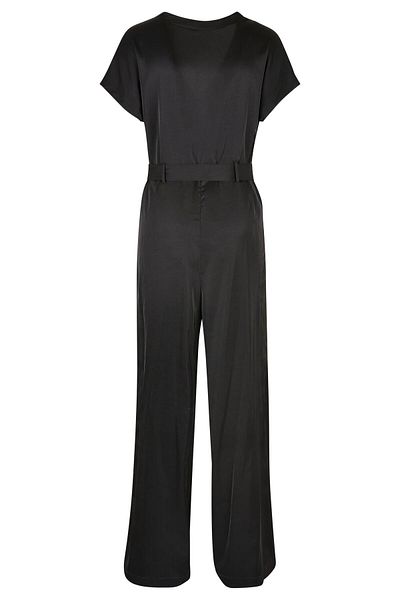 Urban Classics Damen Jumpsuit mit weitem Bein und Gürtel aus Satin