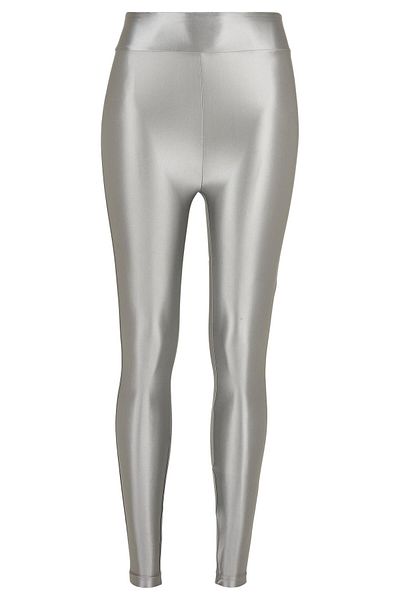 Urban Classics Damen Leggings mit hoher Taille und glänzendem Metallic-Look