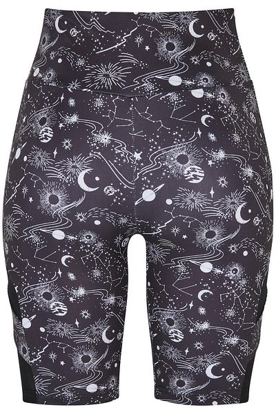 Urban Classics Damen Ladies High Waist Tech Mesh AOP Cycle Shorts