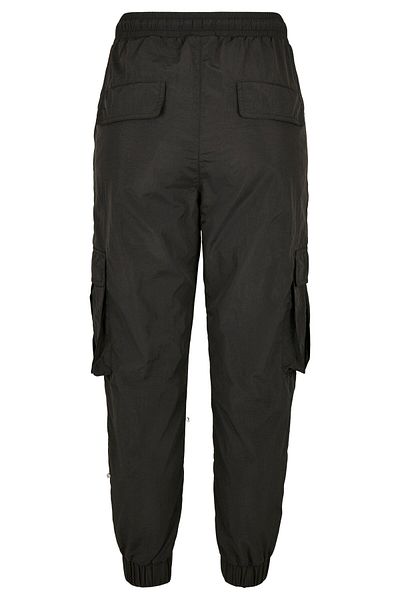 Urban Classics Damen Cargohose aus Crinkle-Nylon mit hoher Taille für Damen