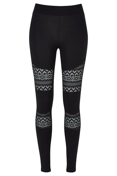 Urban Classics Damen Leggings mit Spitzenbesatz