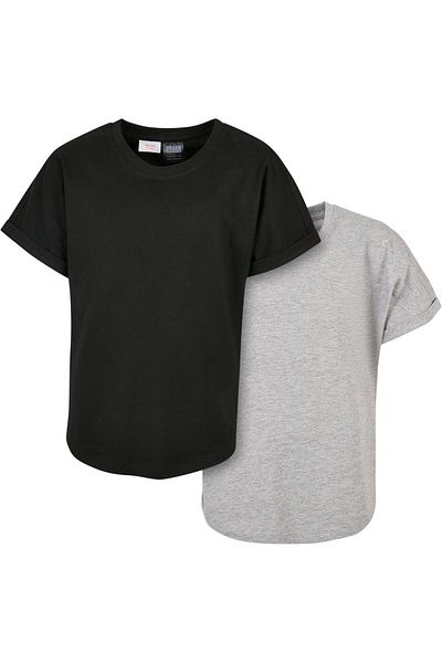 Urban Classics Herren Boys Long Shaped Turnup Tee 2er-Pack