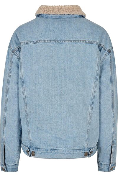 Urban Classics Damen Ladies Oversized Sherpa Denim Jacket