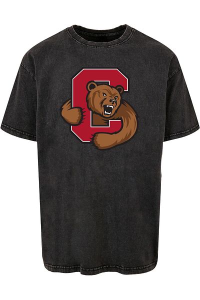 Merchcode Herren Cornell University - Bear Acid Washed Oversize Tee
